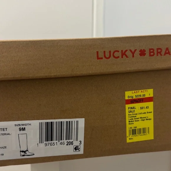 Lucky Brand Women's Maltet Knee-High Wedge Boots Haze Chocolate Le , Size 9M - Picture 8 of 12